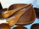 Goodwood Teak Wood Salad Serving Bowl Set 8 Piece - Condition Bowls photo 1