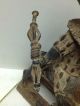 Rare Vintage Benin Bronze King Warrior On Rhinoceros Sculptures & Statues photo 10