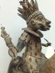 Rare Vintage Benin Bronze King Warrior On Rhinoceros Sculptures & Statues photo 1