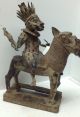 Rare Vintage Benin Bronze King Warrior On Rhinoceros Sculptures & Statues photo 4