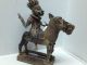 Rare Vintage Benin Bronze King Warrior On Rhinoceros Sculptures & Statues photo 6