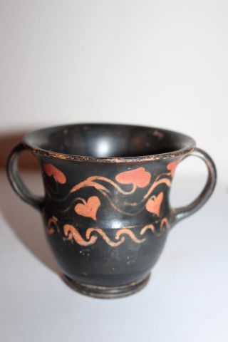 Ancient Greek Pottery Hellenistic Crater Valentine Cup 3rd C.  Bc photo