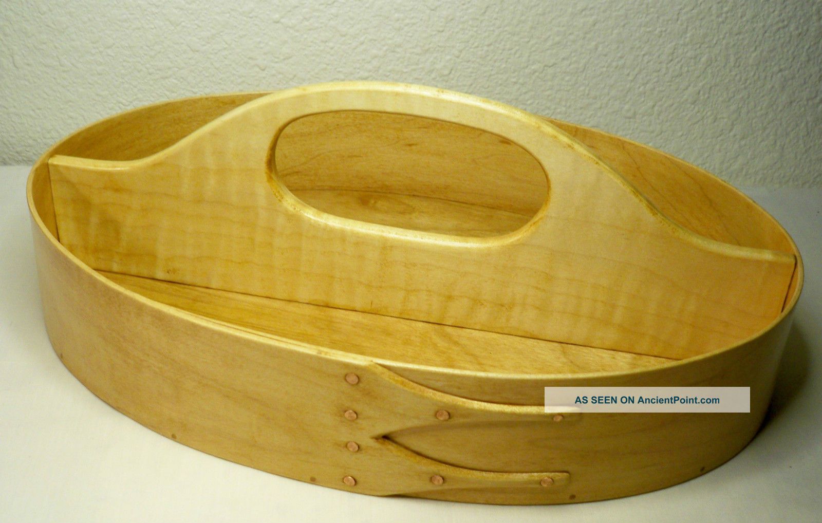 Shaker Style Maple Wood Box Handcrafted Divided Carrier - Gift Boxes photo