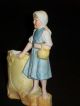 Antique German Porcelain Bisque Dresden Girl Figurine With Match Holder Figurines photo 3