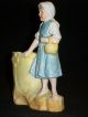 Antique German Porcelain Bisque Dresden Girl Figurine With Match Holder Figurines photo 4