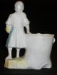 Antique German Porcelain Bisque Dresden Girl Figurine With Match Holder Figurines photo 5