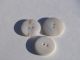 3 Large Two Hole Vintage Shell Mop White Buttons Craft Reenactment Buttons photo 2