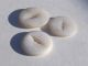 3 Large Two Hole Vintage Shell Mop White Buttons Craft Reenactment Buttons photo 3