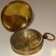Vintage French Brass Compass With Lid & Fob Ring Other photo 1