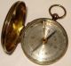 Vintage French Brass Compass With Lid & Fob Ring Other photo 5