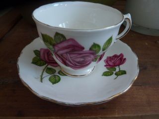 Royal Vale Bone China Rose Floral Tea Cup & Saucer Made In England photo