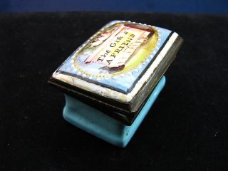 18th C.  English Battersea Or Bilston Enamel Patch Snuff Box The Gift 2 A Friend photo