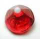 Antique Charmstring Glass Button Faceted Cranberry Cone White Ball Swirl Back Buttons photo 1