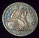 1847 Seated Liberty Silver Dollar Au+/ Unc Detailing Rare Full Rims Rainbow The Americas photo 2