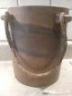 Antique Hand Carved South American Mahogeny Water Bucket W/braided Handles Latin American photo 3