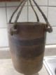 Antique Hand Carved South American Mahogeny Water Bucket W/braided Handles Latin American photo 4