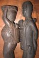 Pair Vintage Borneo Dayak Carved Wood Figures Male Female Child Indonesia Pacific Islands & Oceania photo 4