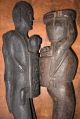 Pair Vintage Borneo Dayak Carved Wood Figures Male Female Child Indonesia Pacific Islands & Oceania photo 5