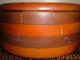 Antique Round Turned Wood Treenware Sewing Box / Spool Holder Cup Folk Art Boxes photo 1