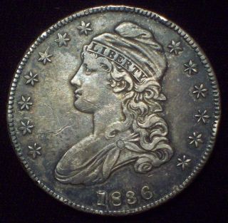 1836 Bust Half Dollar Silver O - 120 Rarity 4 Rare Strong Xf+ In Detail R - 4 photo