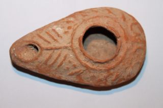 Quality Ancient Roman Holyland Menorah Pottery Oil Lamp4/5th Cent Ad Terracotta photo