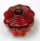 Antique Charmstring Glass Button Cranberry W/ Molded Spade Suit Top Swirl Back Buttons photo 2