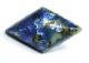 Antique Leo Popper Glass Button Blue & Silver Diamond Shape Peg Shank Buttons photo 1