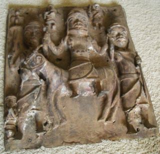 Large Old Benin Wall Plaque - Royal Procession - Museum Quality. photo