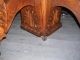 Antique Solid Quartersawn Oak 54 Inch Round Table Carved Pedestal Claw Feet 1800-1899 photo 2