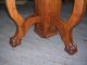Antique Solid Quartersawn Oak 54 Inch Round Table Carved Pedestal Claw Feet 1800-1899 photo 6