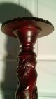 Antique Mahogany Candle Stands,  Grape Carved 1900-1950 photo 7