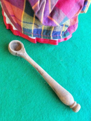 Antique Primitive Wood Carved Spice Measuring Spoon photo