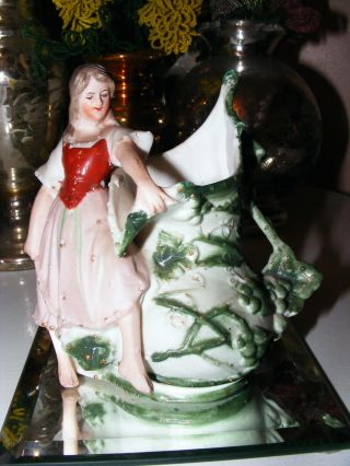 Antique Victorian Girl Spill Vase France Germany England photo