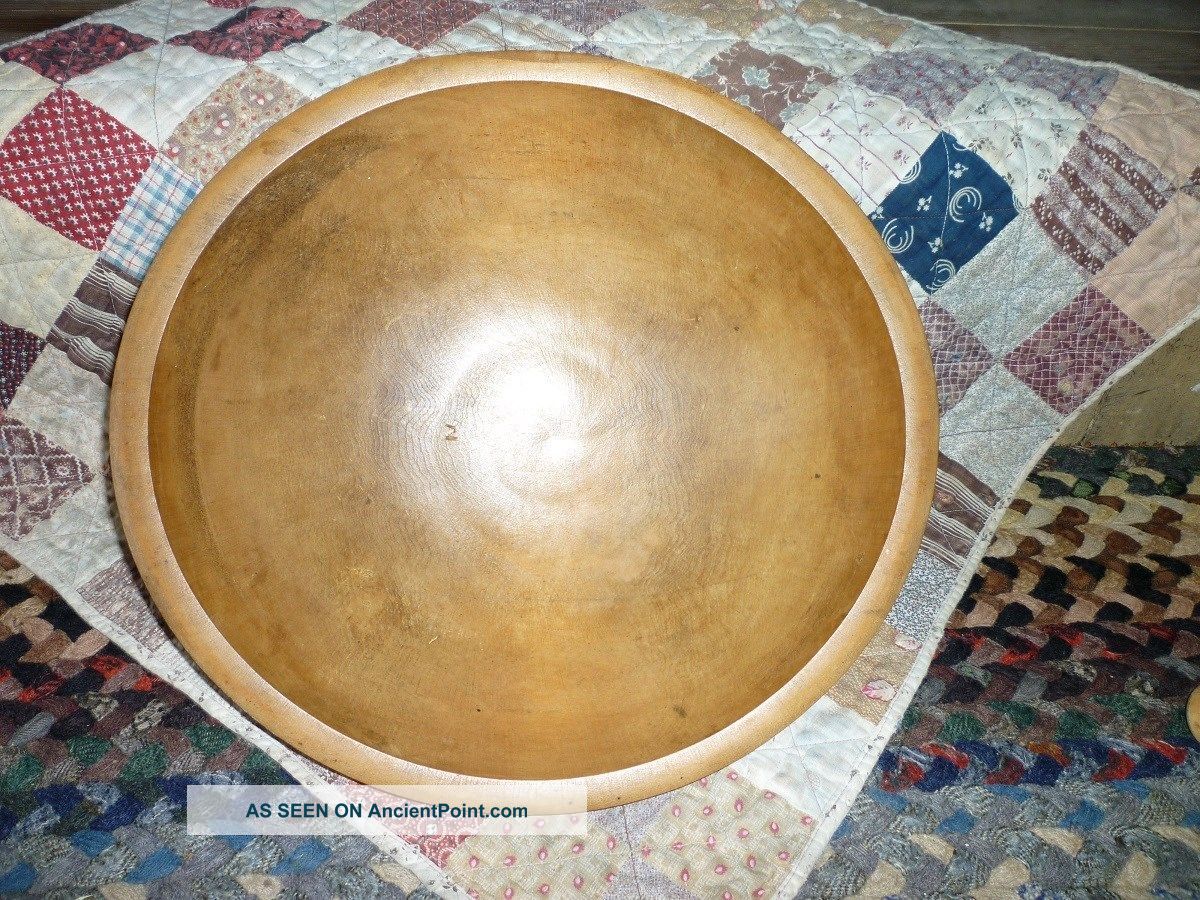 Vintage Primitive Wood Dough Bowl 14 Primitives photo