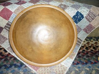 Vintage Primitive Wood Dough Bowl 14 photo