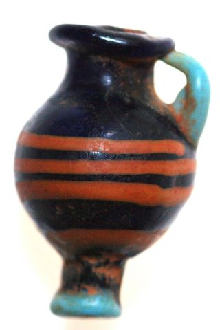 Ancient Roman Glass - Miniature Eastern Mediterranean Core - Formed Glass Oinochoe. photo