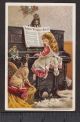 Hollowville Ny Mason & Hamlin Piano Organ Dog Cat Old Victorian Advertising Card Keyboard photo 1