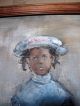 Vintage African American Painting Young Girl Child Ny Artist Native American photo 5