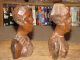 Antique African Hand Carved Busts Mother And Daughter Sculptures & Statues photo 9