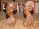 Antique African Hand Carved Busts Mother And Daughter Sculptures & Statues photo 11