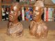 Antique African Hand Carved Busts Mother And Daughter Sculptures & Statues photo 2
