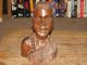 Antique African Hand Carved Busts Mother And Daughter Sculptures & Statues photo 7