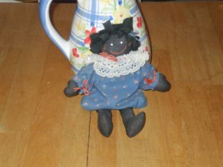 65 Years Old African American Rag Doll Folk Art Handmade photo