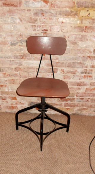 Toledo Stool Mid - Century Machine Age Industrial Steampunk Chair Stool Adjustable photo