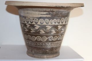 Large Ancient Greek Pottery Kalathos 4th Century Bc Wine Cup photo