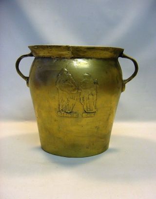 1600/1700 ' S Early Heavy 2 - Mold Bronze Bean Pot,  Marked,  Figural photo