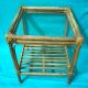 1900 ' S Antique Rare Rattan Bamboo Cane With Glass Top Hand Crafted Tea Table 1900-1950 photo 2