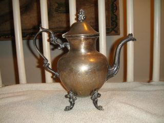 Antique Teapot Or Antique Coffee Pot - Scalloped Handle - Footed Teapot - Lovely - Look photo