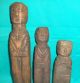 Antique Old Wooden Hand Carved 3 Piece Tribal Lady With Her Children Figure Sculptures & Statues photo 2