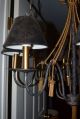 French Tole Bouillotte Chandelier 8 Lamp Light Wrought Iron Gold Tassel Chandeliers, Fixtures, Sconces photo 9